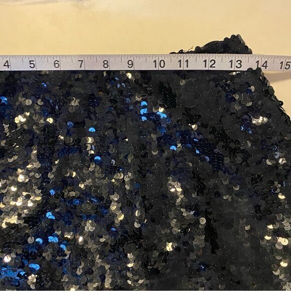 Vintage black all over sequin 100% silk mini skirt NYE - 6 - Picture 5 of 10